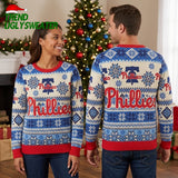 Philadelphia Phillies Snowflake Pattern Ugly Christmas Sweater