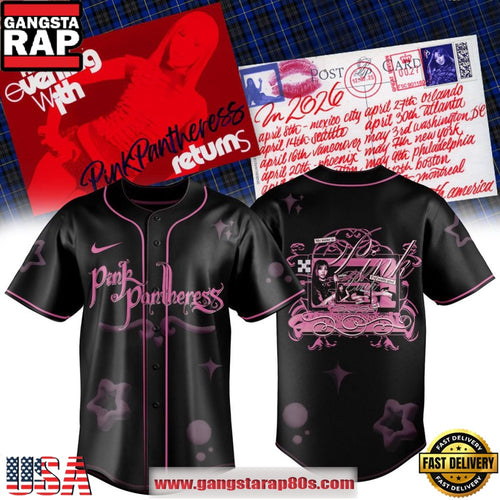 PinkPantheress 2026 Tour Official Concert Merch Limited Edition Baseball Jersey
