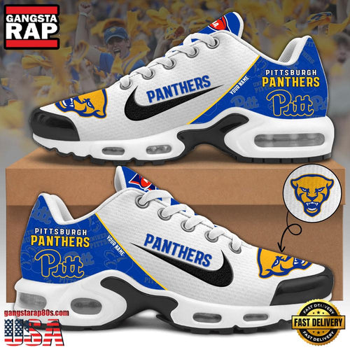 NCAA Custom Name Pittsburgh Panthers Football Mascot Symbol Air Max Plus Shoes Running Sneakers
