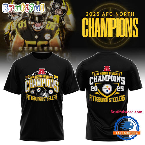Pittsburgh Steelers 2025-26 AFC North Champions Limited Edition Classic Hoodie T-Shirt