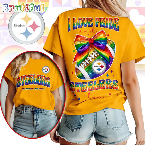 Pittsburgh Steelers 2026 NFL Pride Month Football Bow Unisex 3D Shirt