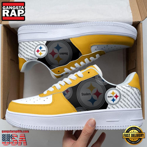 NFL Pittsburgh Steelers Basic Pattern Football New Design Air Force 1 Running Sneakers Shoes