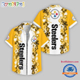 Pittsburgh Steelers Flower Pattern Summer Beach Aloha Hawaii Shirt