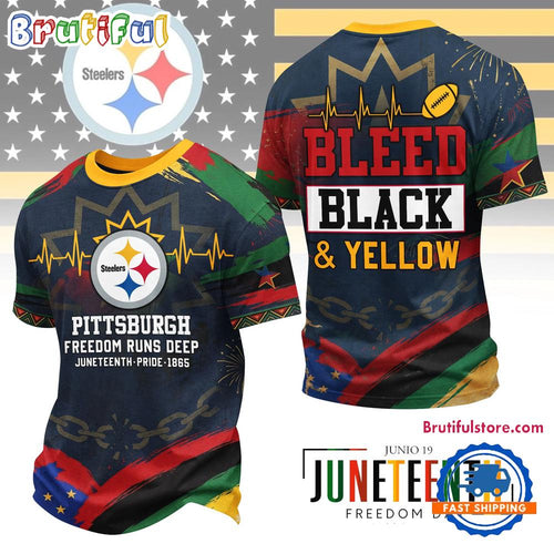 Pittsburgh Steelers NFL Juneteenth Freedom Runs Deep New Design 3D Shirt
