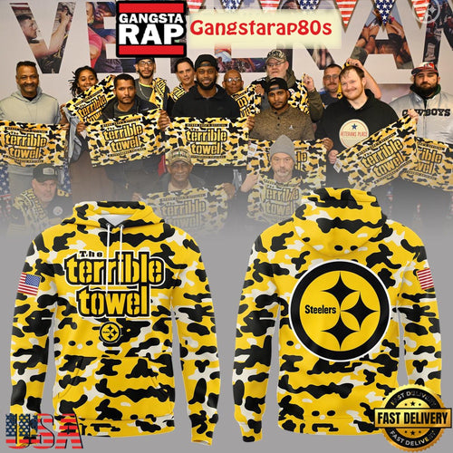 Pittsburgh Steelers The Terrible Towel Camo Unisex Hoodie