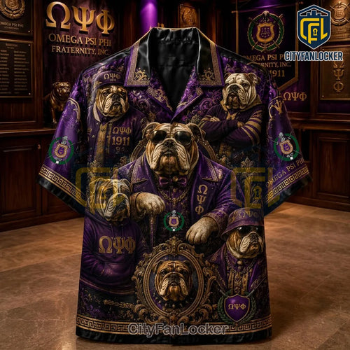 Premium Omega Psi Phi Fraternity Bulldog Hawaiian Shirt