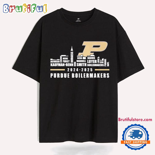 Purdue Boilermakers Player Name 2024 2025 City Skyline T Shirt