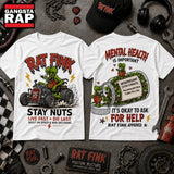 Rat Fink Stay Nuts, Live Fast, Die Last Mental Health 3D Shirt , Music Trending 3D Shirt