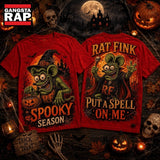 Rat Fink Witch Hat Orange Moon Halloween Spooky Season 3D Shirt , Music Trending 3D Shirt