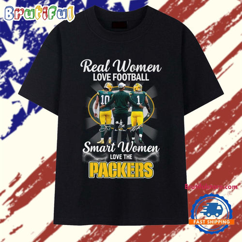 Real Women Love Football Smart Women Love The Packers 2025 Vintage T Shirt