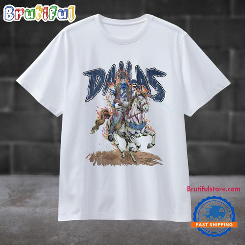 Retro Vintage Dallas Cowboys Skeleton Football T Shirt
