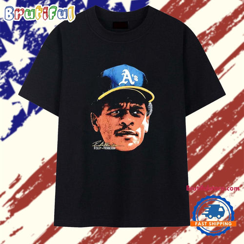 Rickey Henderson Player Oakland Athletics Big Head Signature T Shirt