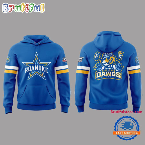 Roanoke Rail Yard Dawgs 2025 New Logo Blue Hoodie