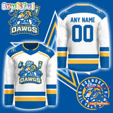 Roanoke Rail Yard Dawgs 2025 New Logo Custom White Hockey Jersey