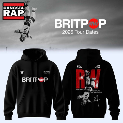 Robbie Williams BRITPOP World Tour 2026 Black Hoodie , Music Trending 3D Shirt