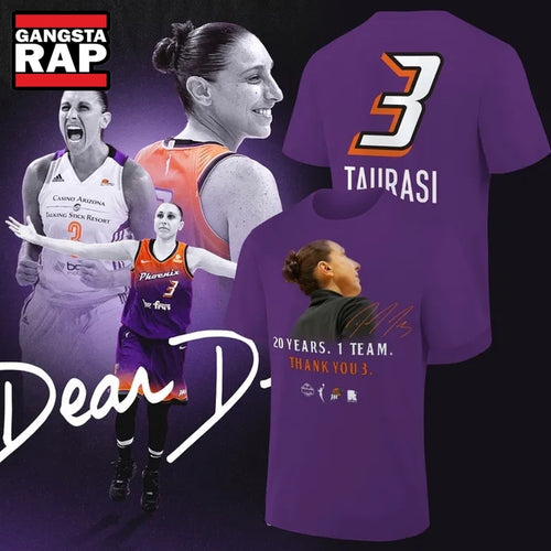 Round21 Diana Taurasi Phoenix Mercury 20 Years 1 Team Portrait Purple Hoodie T-Shirt