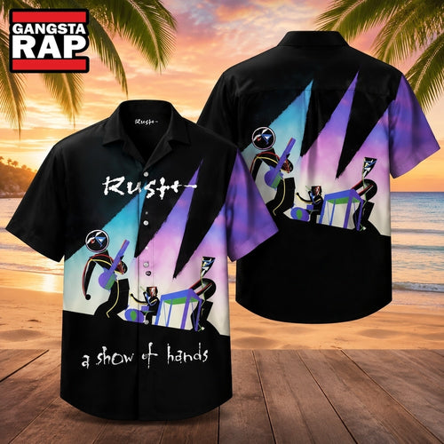 Rush Band A Show Of Hands Hawaiian Shirt , Music Hawaiian Shirt