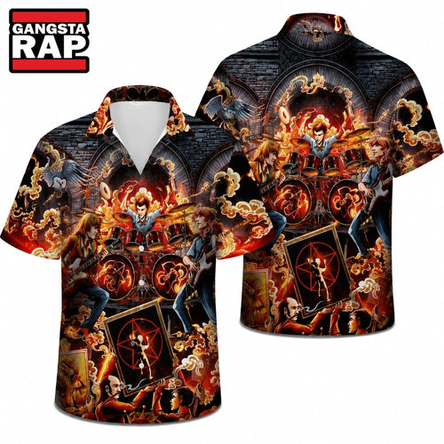 Rush Band Concert Art Hawaiian Shirt, Music Hawaiian Shirt