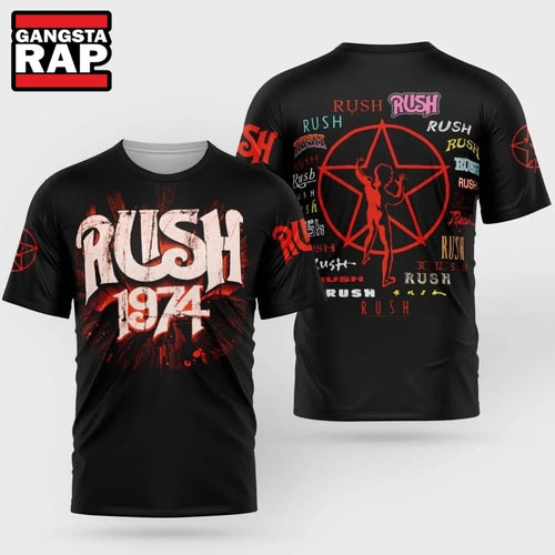 Rush Merch Starman 50th Anniversary 1974 T Shirt , Music Trending 3D Shirt