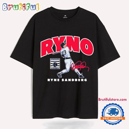 Ryne Sandberg Ryno Swing Chicago Cubs Signature T Shirt