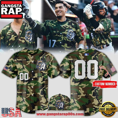 San Antonio Missions Camouflage Limited Edition Custom Baseball Jersey
