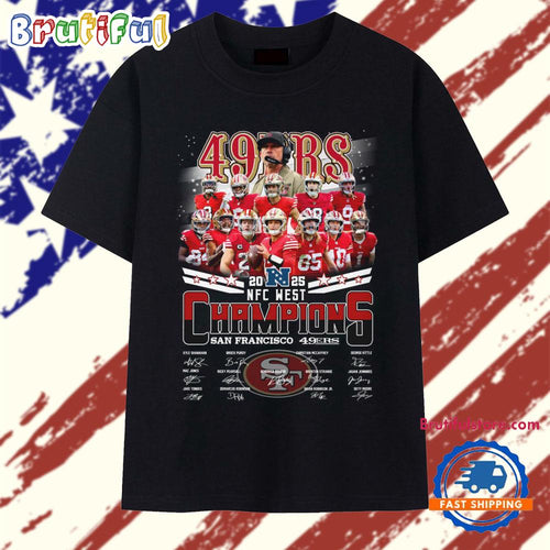 San Francisco 49ers 2025 NFC West Champions All Team Vintage T Shirt