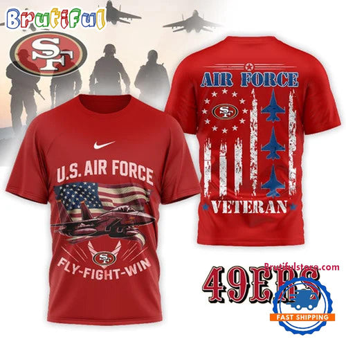 San Francisco 49ers 2026 NFL Air Force Veteran Special New 3D Shirt