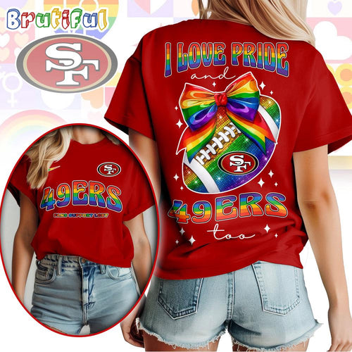 San Francisco 49ers 2026 NFL Pride Month Football Bow Unisex 3D Shirt