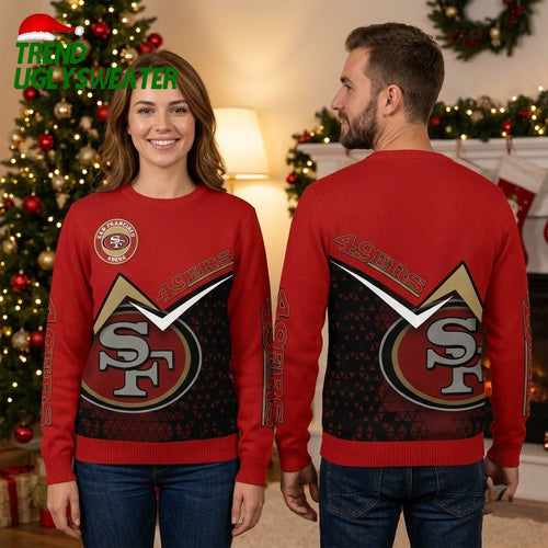 San Francisco 49ers Geometric Logo Ugly Christmas Sweater