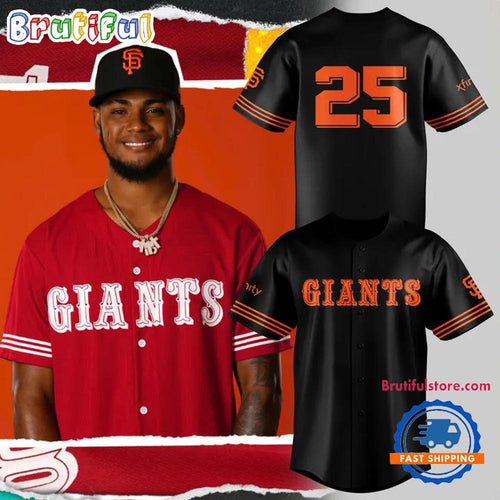 San Francisco Giants 49ers Night 2025 Black Baseball Jersey