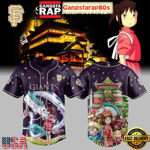 San Francisco Giants x Spirited Away Studio Ghibli 2025 Baseball Jersey Shirt