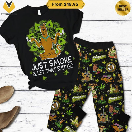 Scooby Doo Just Smoke Let That Shit Go Weed Pajamas Set