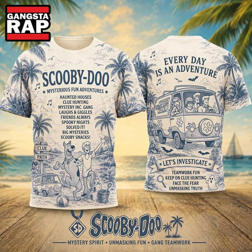 Scooby Doo Tropical Palm Mystery Van 2026 Vintage 3D Shirt