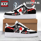 Scream 7 Ghostface Custom Air Force 1 Shoes, Horror Movie Graphic Low Top Sneakers, Music Air Force 1 Shoes