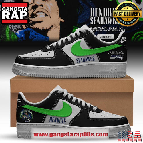 Seahawks x Jimi Hendrix Limited Edition Air Force 1 Running Sneakers Shoes