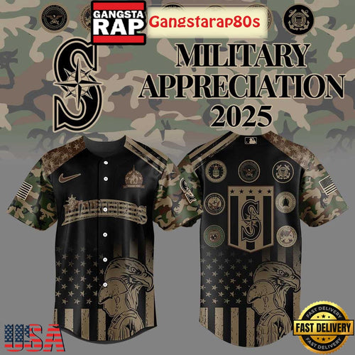 Seattle Mariners Celebrating Military Day Special Baseball Jersey