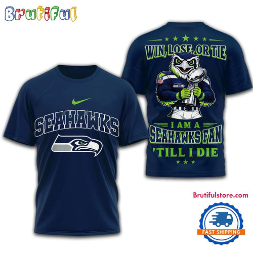 Seattle Seahawks 2026 NFL Football Fan Till I Die Mascot 3D Shirt