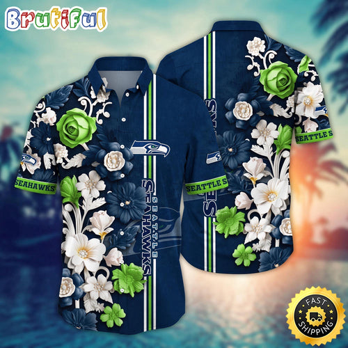 Seattle Seahawks Hawaii Shirt Flower Aloha Shirt For Football Fans