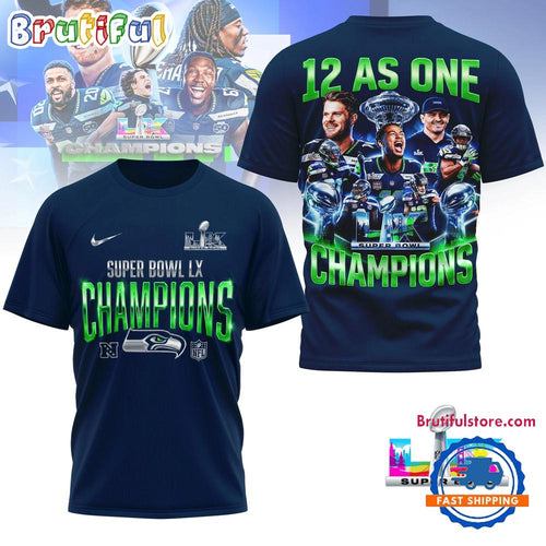 Seattle Seahawks NFL 2026 Super Bowl 12 AS One 3D Shirt