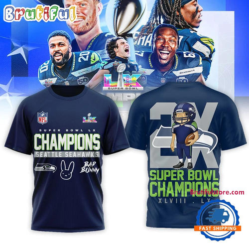 Seattle Seahawks NFL Bad Bunny Football 2026 Super Bowl 3D Shirt