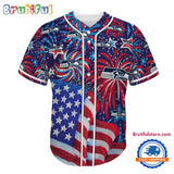 Seattle Seahawks USA Flag Independence Day Baseball Jersey, Sport Team 4th of July Jersey