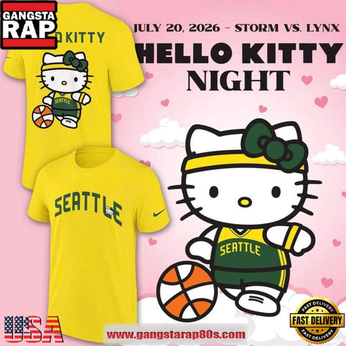 Seattle Storm x Hello Kitty Night 2026 Limited Edition 3D Shirt