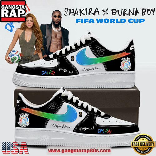 SHAKIRA X Burna Boy FIFA WORLD CUP 2026 Signature Black Nike Air Force 1 Fashions Shoes