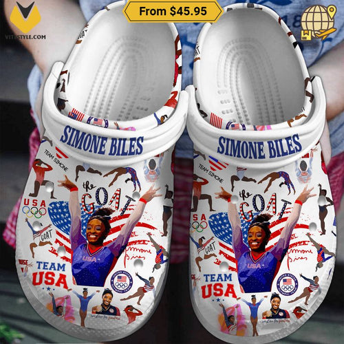 Simone Biles The GOAT USA Gymnastics Paris 2024 Crocs Crocband Shoes