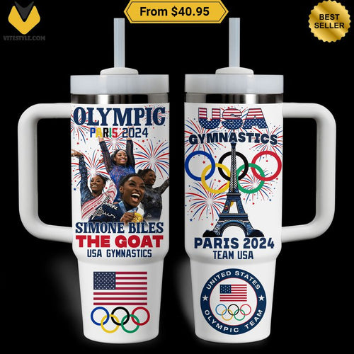 Simone Biles The GOAT USA Gymnastics Paris 2024 Stanley Tumbler