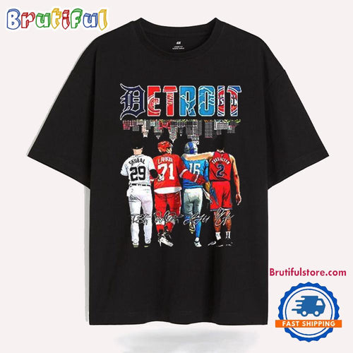 Skubal Larkin Goff Cunningham Detroit Sports Team Skyline T Shirt