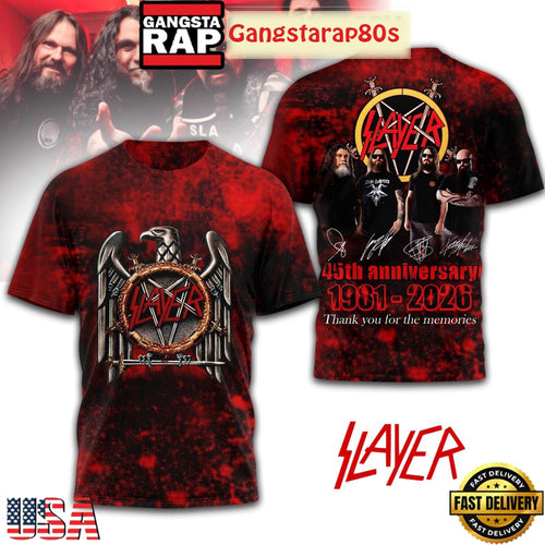Slayer 45th Anniversary 1981 2026 Memories T-Shirt