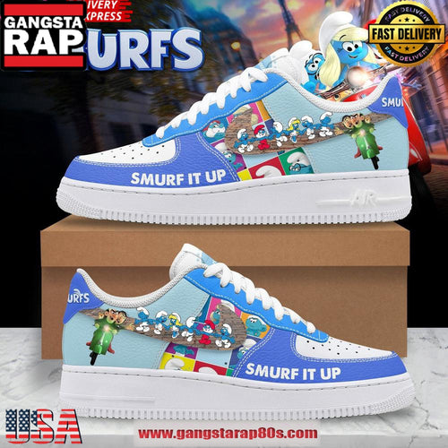 Smurf It Up Limited Edition Air Force 1 Running Sneakers Shoes