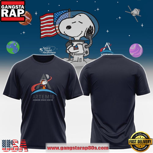 Snoopy Artemis Johnson Space Center 2026 Unisex T-Shirt