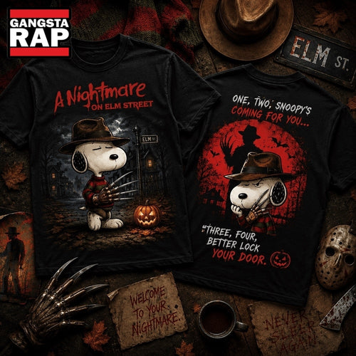 Snoopy’s Nightmare on Elm Street Halloween 3D Shirt , Music Trending 3D Shirt